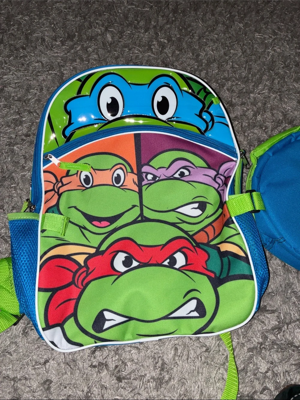 Tmnt teenage Mutant Ninja Turtles 3 pcs backpack lunch box pouch NWTS iridescent